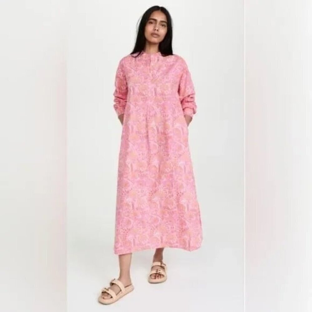 Mille Resort & Travel Sadie long caftan in pink carnation